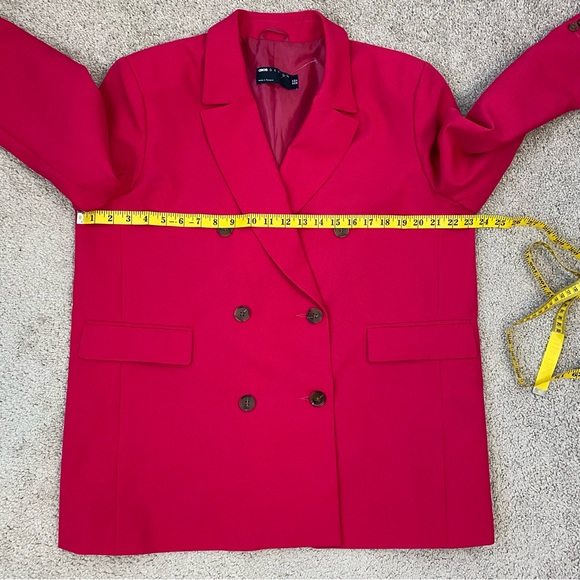 ASOS Design Boxy‎ Double Breasted Blazer Jacket Fuchsia US 12 - Picture 9 of 10